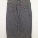 Second-Hand - Levi's Staple Front Slit Faded Black Denim Maxi Skirt Size 14 - SwapUp