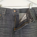 Second-Hand - Levi's Staple Front Slit Faded Black Denim Maxi Skirt Size 14 - SwapUp