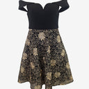 Second-Hand - Review Golden Floral Off Shoulder Midi Dress Size 12 - SwapUp