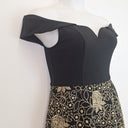 Second-Hand - Review Golden Floral Off Shoulder Midi Dress Size 12 - SwapUp