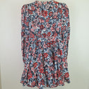 Second-Hand - Kate Ford Painted Floral Linen Long Sleeve Belted Mini Dress Size 12 - SwapUp