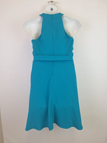 Second-Hand - Cue Charming Turquoise Halter Midi Dress Size 12 - SwapUp