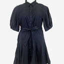 Second-Hand - Witchery Staple Navy Linen Godet Dress Size 12 - SwapUp