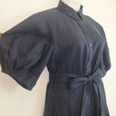 Second-Hand - Witchery Staple Navy Linen Godet Dress Size 12 - SwapUp