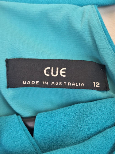 Second-Hand - Cue Charming Turquoise Halter Midi Dress Size 12 - SwapUp