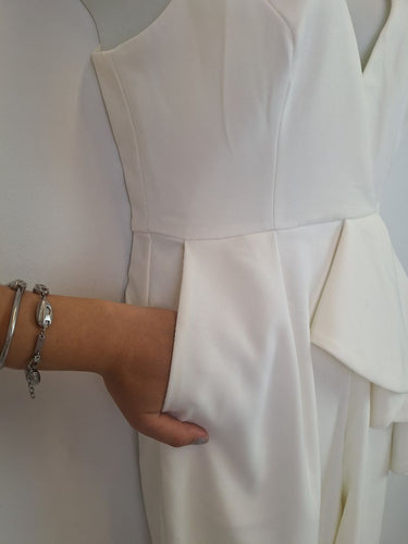 Second-Hand - Sheike Timeless White Frill Jumpsuit Size 12 - SwapUp