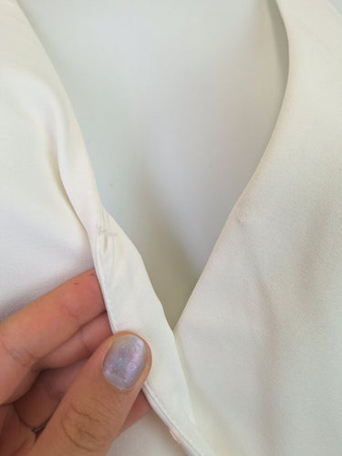 Second-Hand - Sheike Timeless White Frill Jumpsuit Size 12 - SwapUp