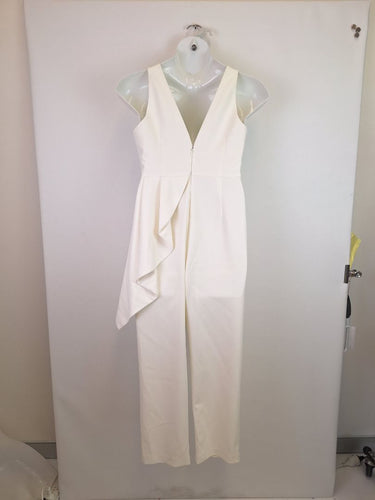 Second-Hand - Sheike Timeless White Frill Jumpsuit Size 12 - SwapUp