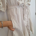 Second-Hand - Witchery Essential Chalk White Linen Godet Skirt Dress Size 12 - SwapUp