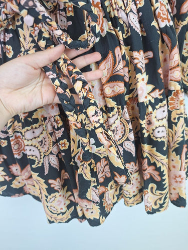 Second-Hand - Torannce Boho Floral Long Sleeve Mini Dress Size 12 - SwapUp