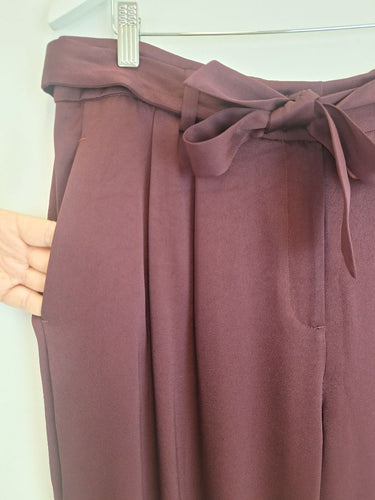 Second-Hand - Witchery Merlot Stylish Belted Pants Size 16 - SwapUp