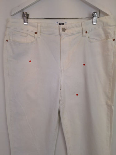 Second-Hand - Paige Classy Raw Edge Straight Leg Jeans Size 16 - SwapUp