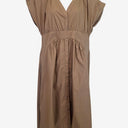 Second-Hand - Country Road Breezy Taupe Capped Sleeve Midi Dress Size 16 - SwapUp