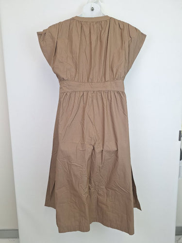 Second-Hand - Country Road Breezy Taupe Capped Sleeve Midi Dress Size 16 - SwapUp