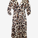 Second-Hand - Witchery Stylish Animal Print Handkerchief Midi Dress Size 16 - SwapUp