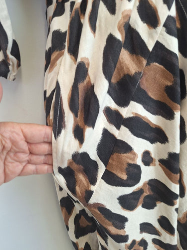Second-Hand - Witchery Stylish Animal Print Handkerchief Midi Dress Size 16 - SwapUp