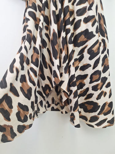 Second-Hand - Witchery Stylish Animal Print Handkerchief Midi Dress Size 16 - SwapUp
