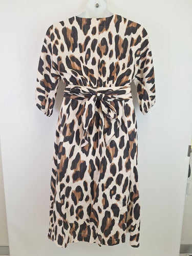 Second-Hand - Witchery Stylish Animal Print Handkerchief Midi Dress Size 16 - SwapUp