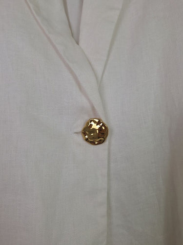 Second-Hand - DISSH Crisp Linen Blazer Style Single Button Shirt Size 16 - SwapUp