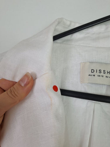 Second-Hand - DISSH Crisp Linen Blazer Style Single Button Shirt Size 16 - SwapUp