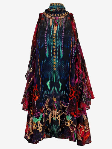 Camilla Rocket Woman Neck Tie Mini Dress Size S