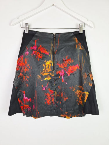 Second-Hand - Cue Quirky Night Floral A-Line Mini Skirt Size 6 - SwapUp
