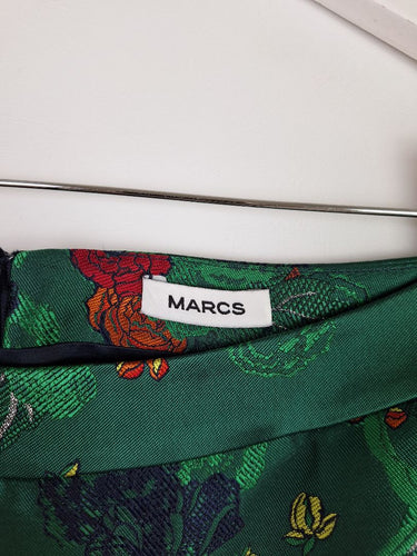 Second-Hand - Marcs Emerald Floral Side Stripe Mini Skirt Size 8 - SwapUp