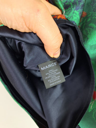 Second-Hand - Marcs Emerald Floral Side Stripe Mini Skirt Size 8 - SwapUp