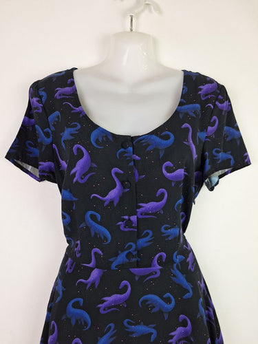 Second-Hand - Black Friday Playful Scooped Dinosaur Mini Dress Size 8 - SwapUp
