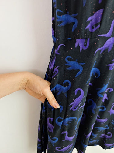 Second-Hand - Black Friday Playful Scooped Dinosaur Mini Dress Size 8 - SwapUp