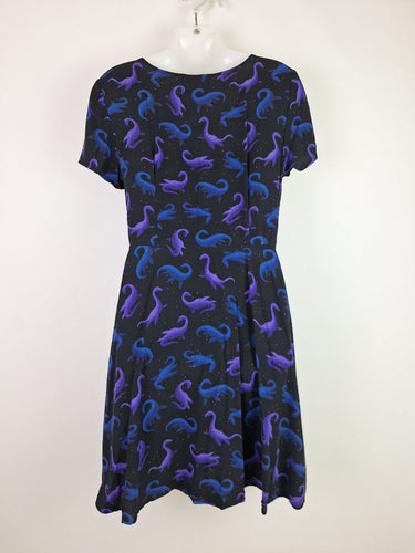 Second-Hand - Black Friday Playful Scooped Dinosaur Mini Dress Size 8 - SwapUp