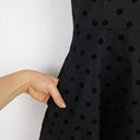 Second-Hand - Revival Velvet Spotted Skater Mini Dress Size 8 - SwapUp
