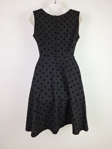 Second-Hand - Revival Velvet Spotted Skater Mini Dress Size 8 - SwapUp