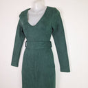 Second-Hand - Atmos & Here Elegant Faux Suede Belted Midi Dress Size 6 - SwapUp