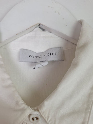 Second-Hand - Witchery Classic Crisp White Button up Shirt Size 12 - SwapUp