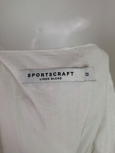 Second-Hand - Sportscraft Casual Linen Blend Wrap Dress Size 12 - SwapUp