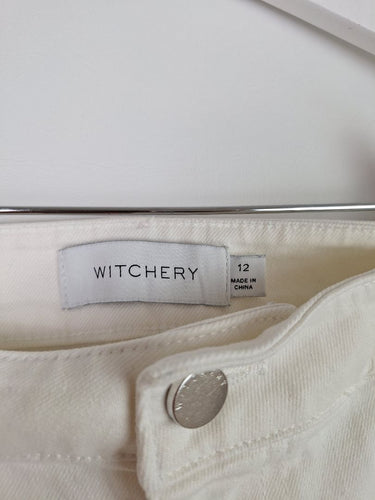 Second-Hand - Witchery White Everyday Denim Jeans Size 12 - SwapUp