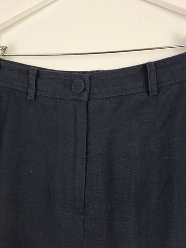 Second-Hand - Witchery Navy Linen Straight Leg Pants Size 12 - SwapUp