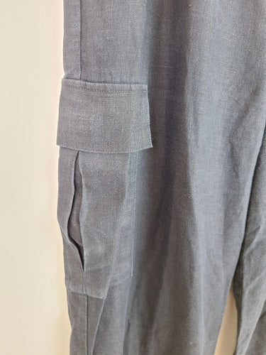 Second-Hand - Witchery Navy Linen Straight Leg Pants Size 12 - SwapUp