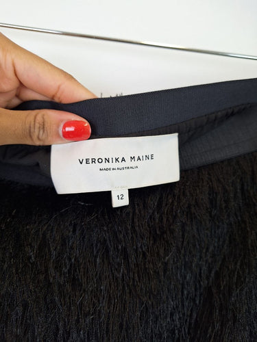 Second-Hand - Veromika Chic Fringing A Line Midi Skirt Size 12 - SwapUp