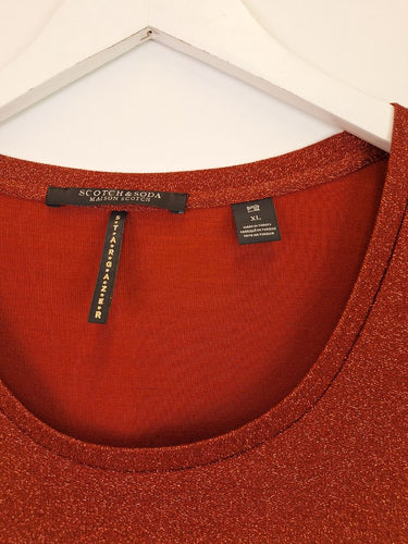 Second-Hand - Scotch & Soda Maison Stargazer Lurex Glitter T-shirt Size XL - SwapUp