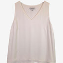 Second-Hand - Perri Cutten White Layered V Neck Tank Top Size L - SwapUp