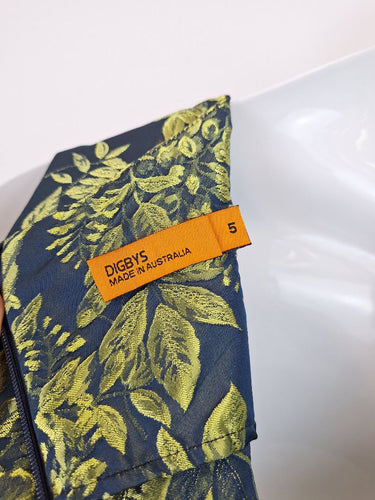 Second-Hand - Digbys Navy Botanical Print Sleeveless Mini Dress Size 18 - SwapUp