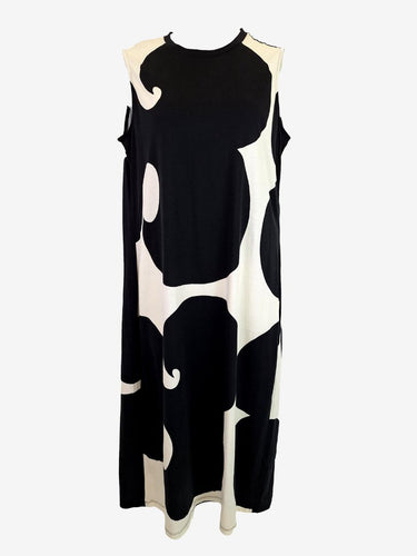 Marimekko Unique Black Swirl Jersey Dress Size XL