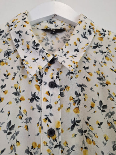 Second-Hand - Cue Sweet Yellow Roses Shirt Size 8 - SwapUp