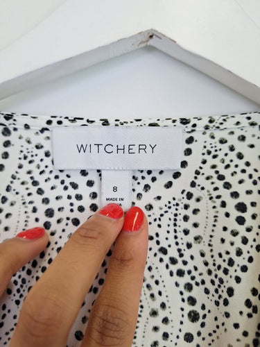 Second-Hand - Witchery Suave Rhythmic Spot Blouse Size 8 - SwapUp