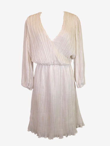 Zimmermann White Micro Pleat Shift Dress Size S