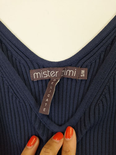 Second-Hand - Mister Zimi Navy Ribbed Tank Top Size S - SwapUp