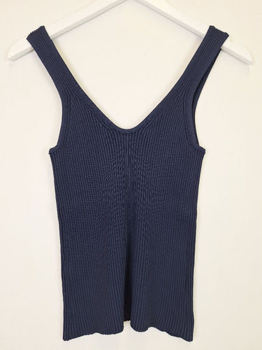 Second-Hand - Mister Zimi Navy Ribbed Tank Top Size S - SwapUp