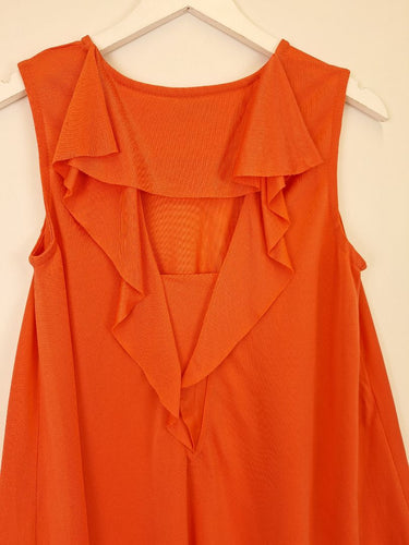 Second-Hand - Country Road Coral Ruffle Back Tank Top Size M - SwapUp